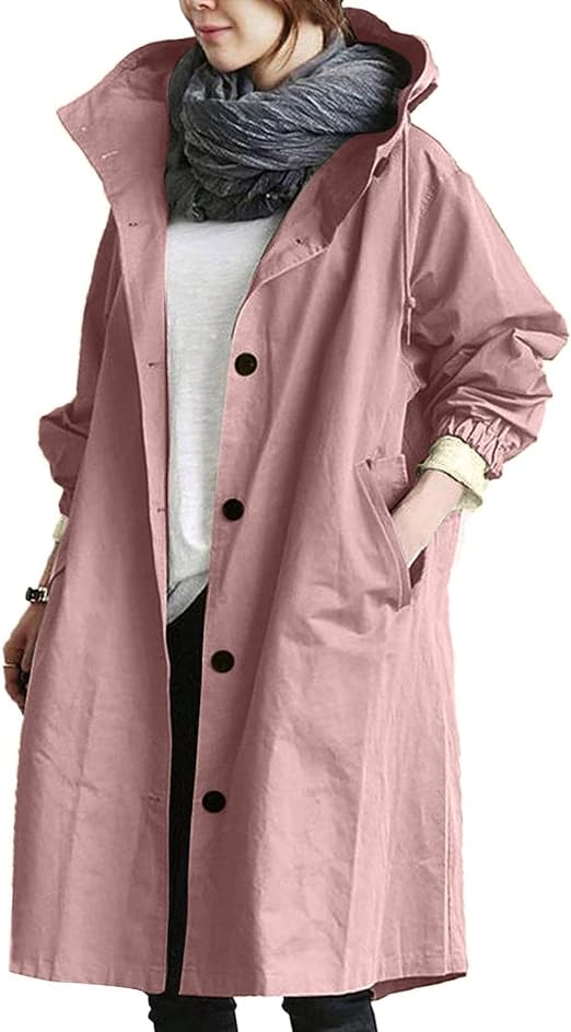 Laura | Waterproof windbreaker with hood Pink