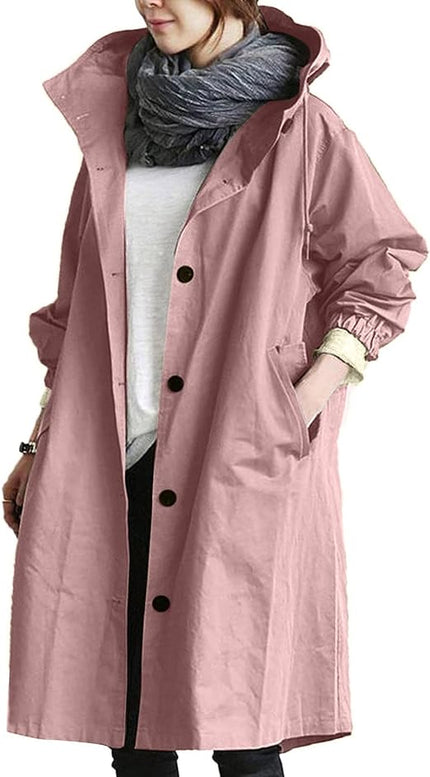 Laura | Waterproof windbreaker with hood Pink