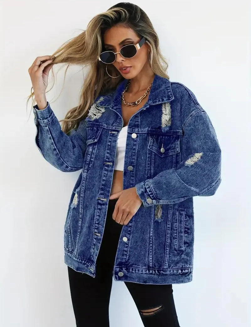 Oversized Denim Jacket Women – Olivia Trendy Jacket Women's Jacket