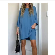 Stylish Summer Shorts Suit for Women - Comfortable Fashion Grayish blue Dresses