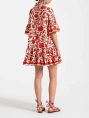 Unique Autumn Prints Mini Dress Dresses