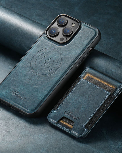 Luxury Leather Phone Case with Card Holder Blaue Phone Case