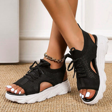 Evie™ - Stylish Breathable Platform Sandals Black