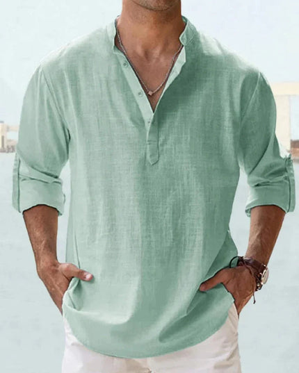 Men's Classic Linen Shirt Mint green Shirts
