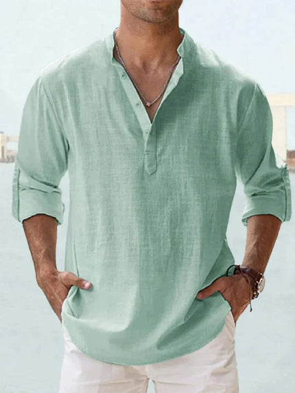 Men's Classic Linen Shirt Mint green Shirts
