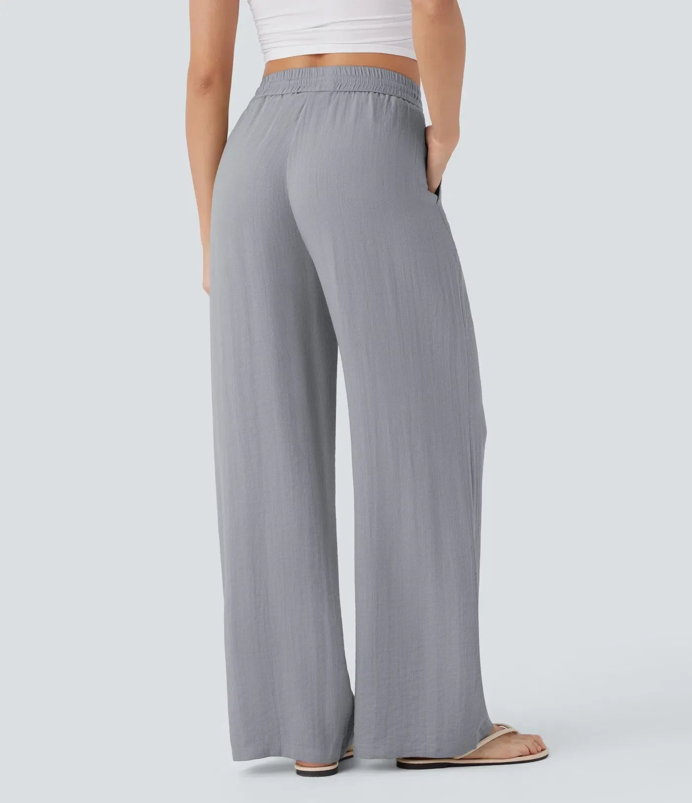 Elegant Linen Wide‑Leg Pants Women Pants