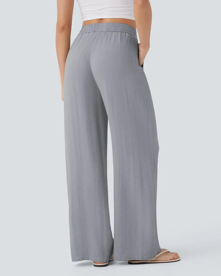 Elegant Linen Wide‑Leg Pants Women Pants