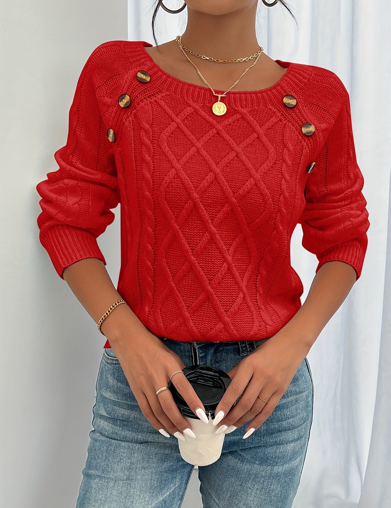 Jaimy | Classic Cashmere Sweater Red