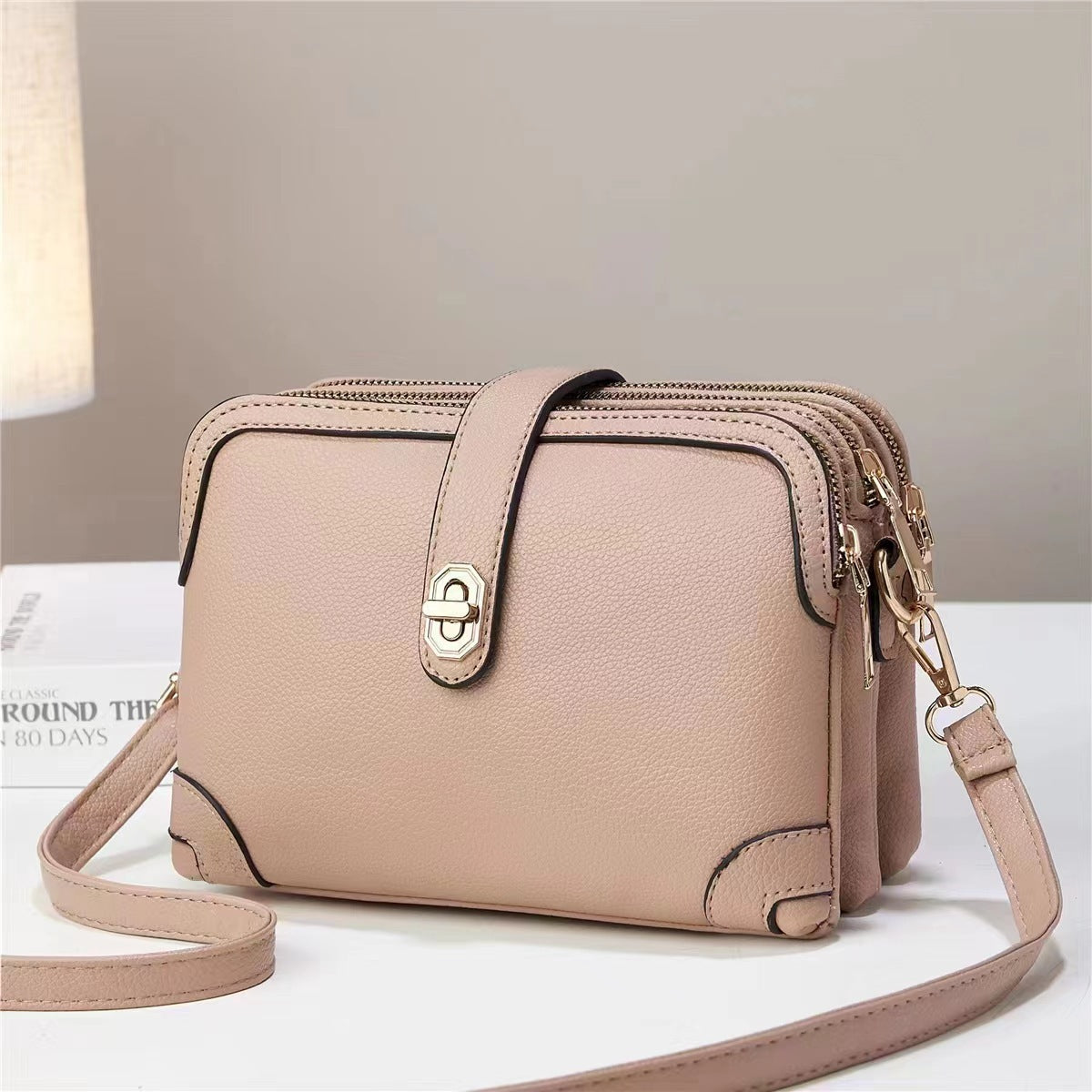 Elegant Multi-Layer Soft Leather Handbag Leather Bag