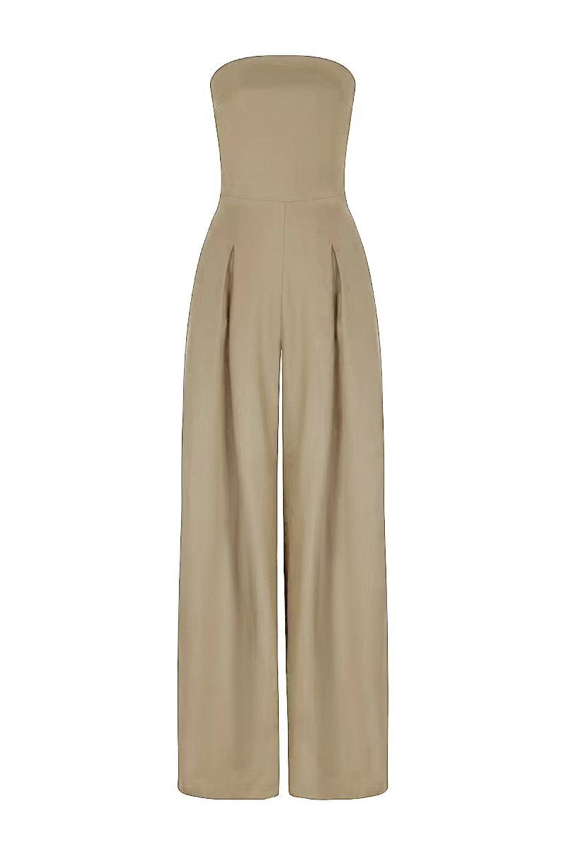 Backless Tube Top Wide-Leg Jumpsuit Jumpsuits