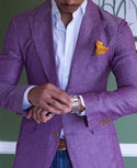 Men's Stylish Linen Blazer Purple Blazer