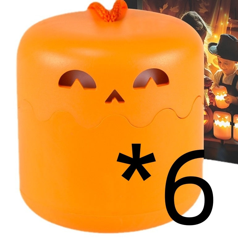 Pumpkin Night Lamp Portable LED Six Pack 24x16x8.5 Halloween Decorations