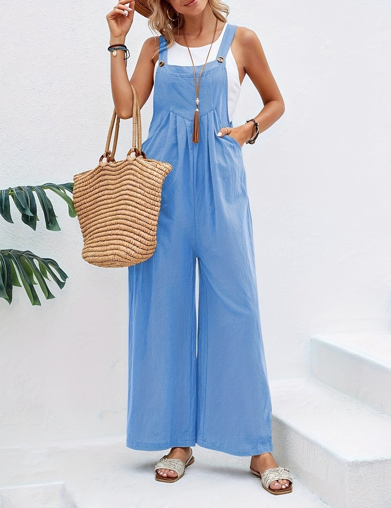 Olive | Sleeveless Jumpsuit - OKOHOKO™ FASHION