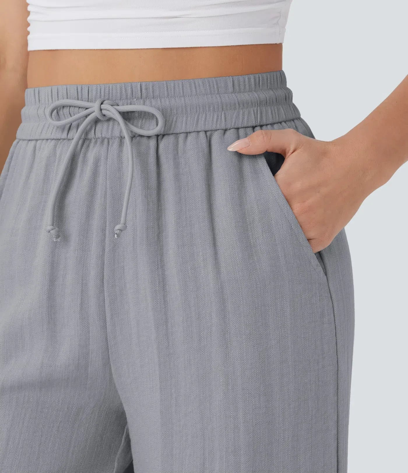 Elegant Linen Wide‑Leg Pants Women Pants