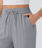 Elegant Linen Wide‑Leg Pants Women Pants