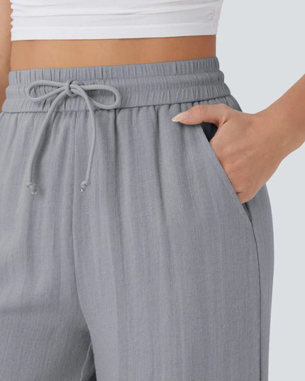 Elegant Linen Wide‑Leg Pants Women Pants