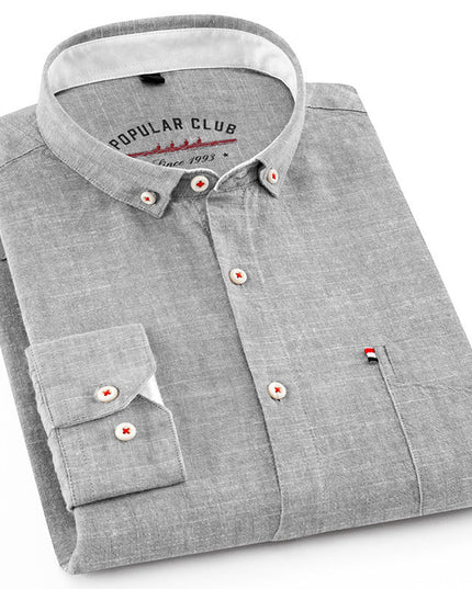 Timeless Button-Up Shirt for All-Day Comfort Grey Men Shirts