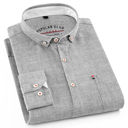 Timeless Button-Up Shirt for All-Day Comfort Grey Men Shirts