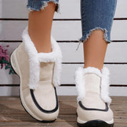 Vegan Leather Casual Ankle Boots White Boots