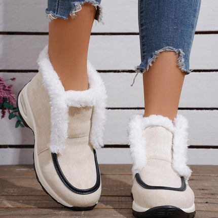 Vegan Leather Casual Ankle Boots White Boots
