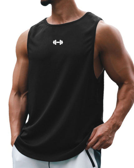 Men's Quick-Dry Sleeveless Fitness Vest Black T-Shirts