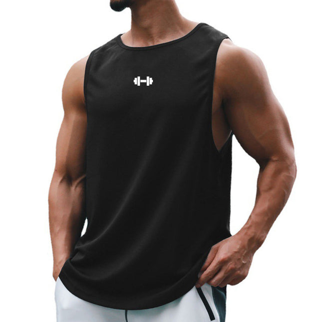 Men's Quick-Dry Sleeveless Fitness Vest Black T-Shirts