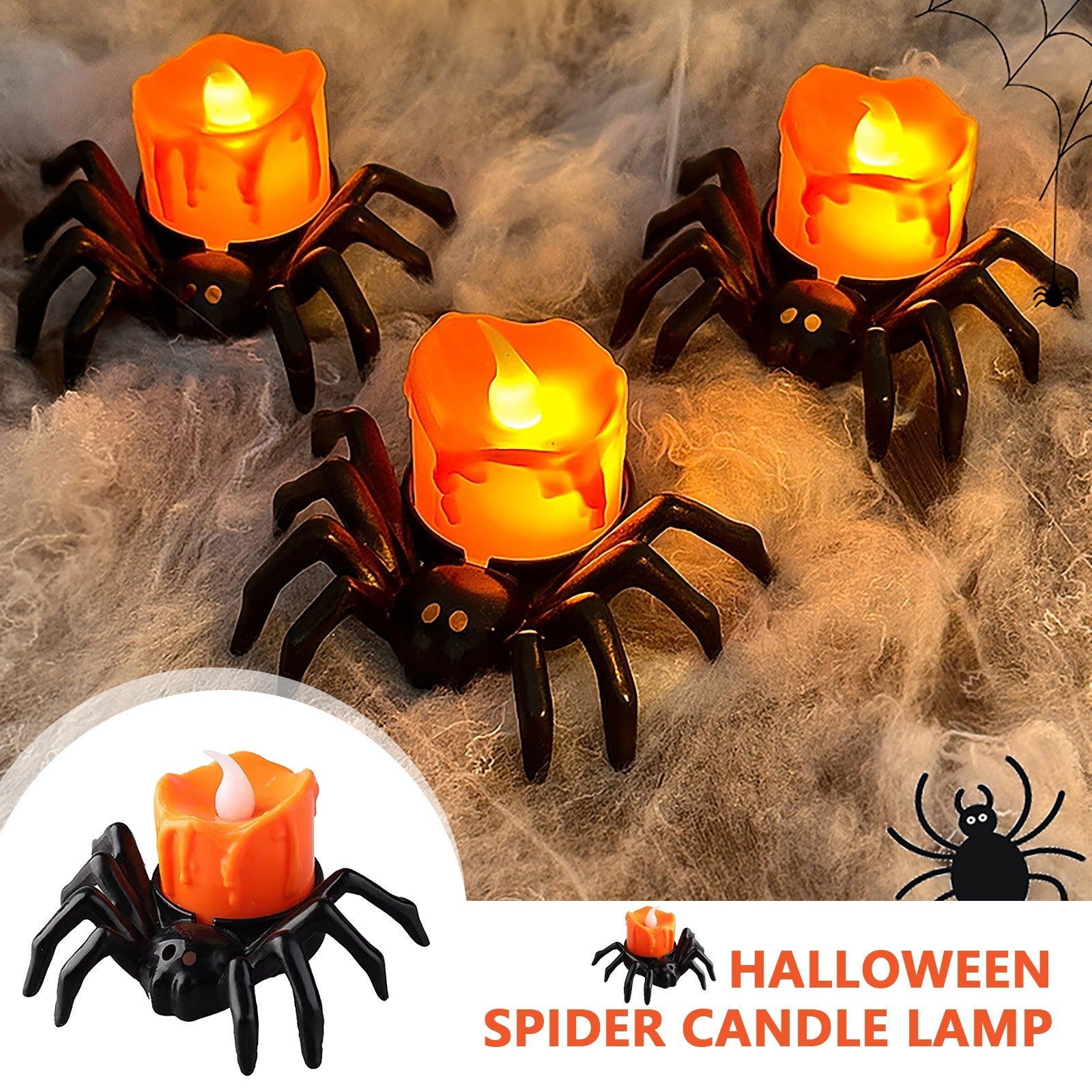 Halloween Spider Candle Night Light Halloween Decorations