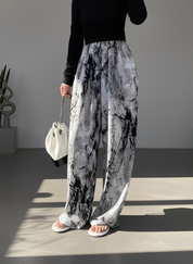 Abstract Print Wide Leg Pants