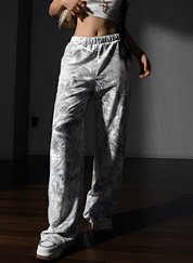 Abstract Print Wide Leg Pants