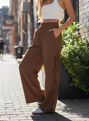 Side Tie Wide Leg Pants