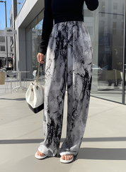 Abstract Print Wide Leg Pants