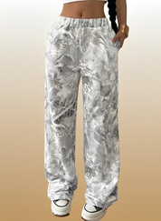 Abstract Print Wide Leg Pants