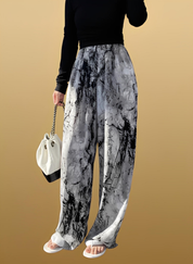 Abstract Print Wide Leg Pants