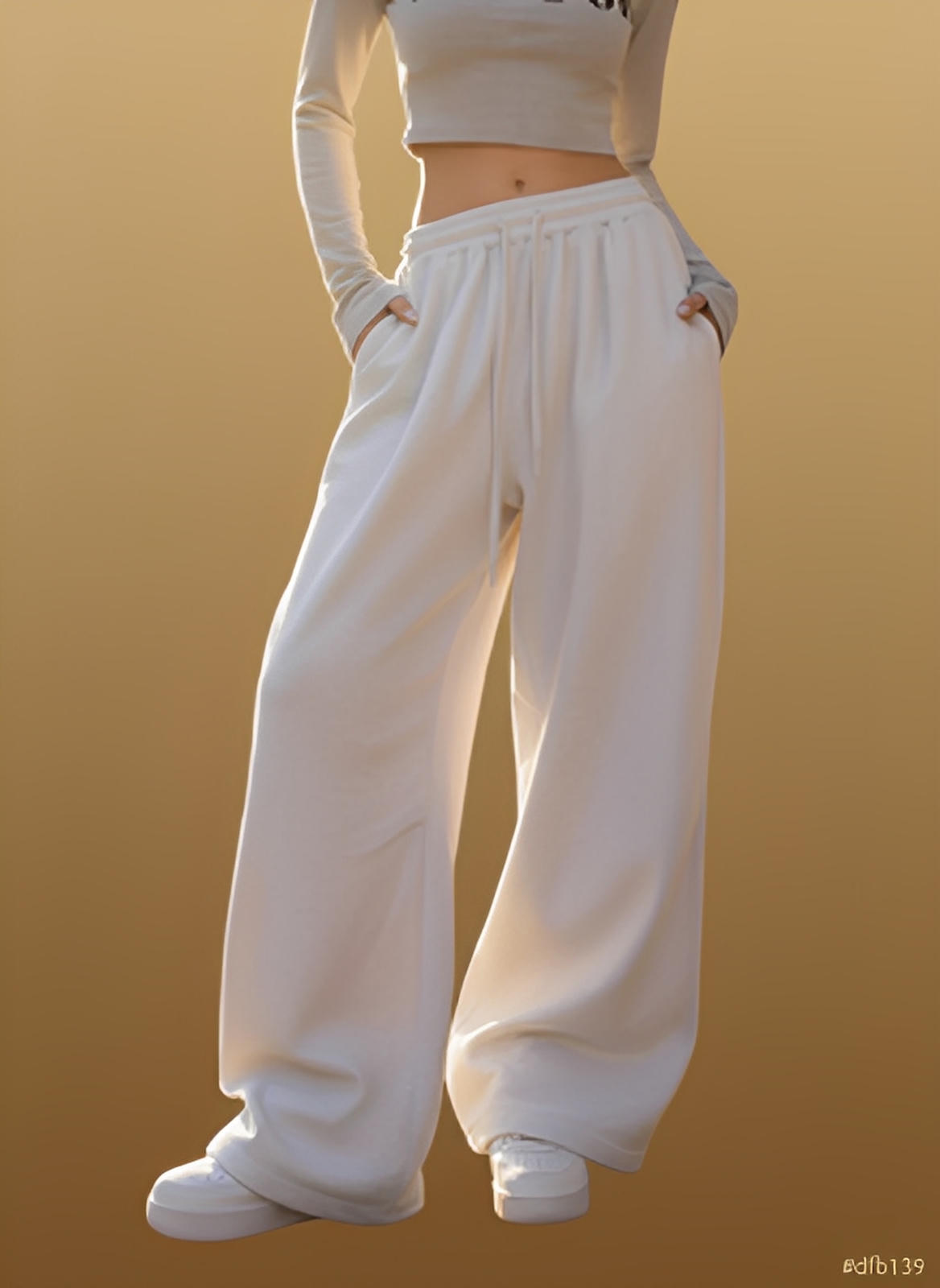Oversized Wide Leg Drawstring Pants