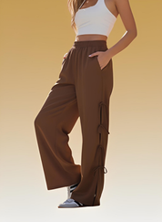 Side Tie Wide Leg Pants