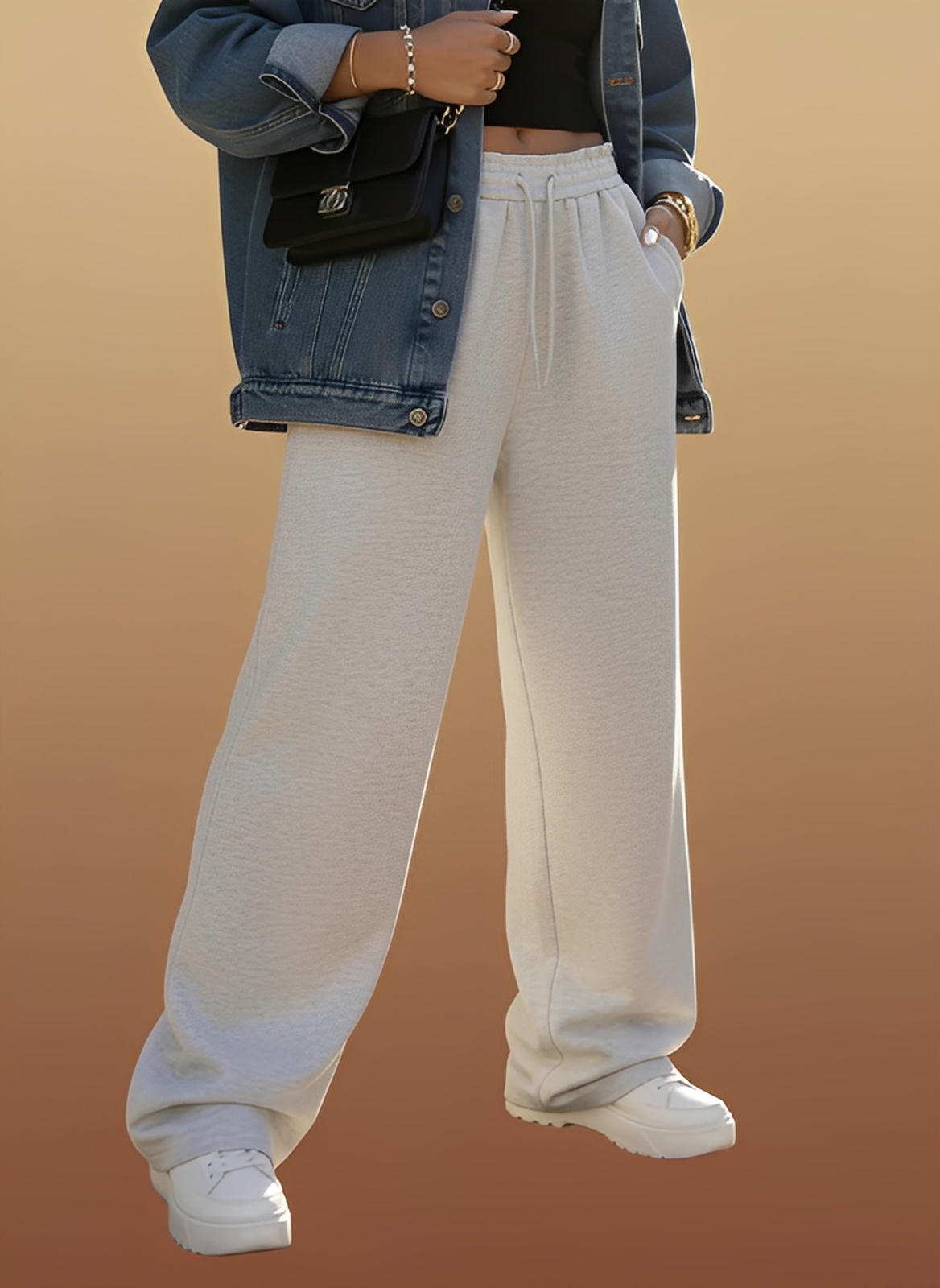 Wide Leg Drawstring Sweatpants