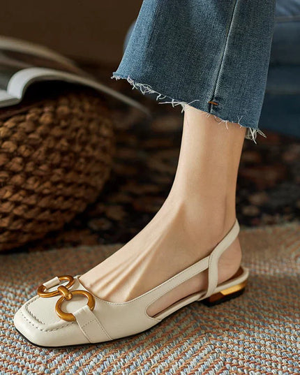 Mallorca | Orthopedic Leather Buckle Sandals Beige Women Sandals