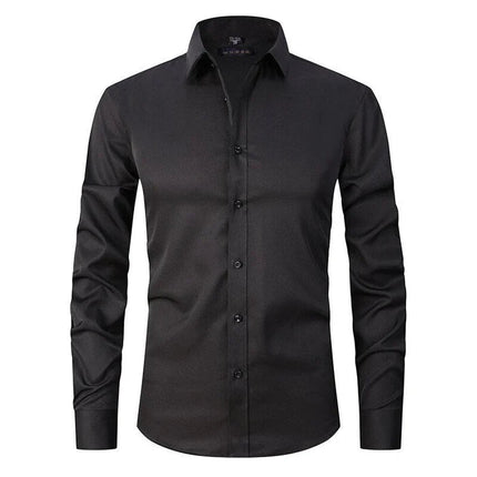 Henry | Stretch Shirt Black Shirts & Tops