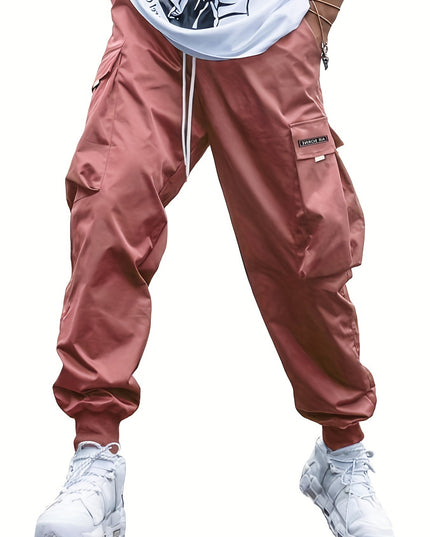 Men's Multi-Pocket Cargo Joggers Coral Cargo Pants