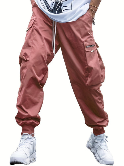 Men's Multi-Pocket Cargo Joggers Coral Cargo Pants