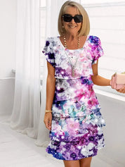 Julia | Long Floral Dress Purple Dresses