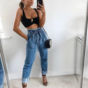 High-Waisted Washed Pencil Pants Pants