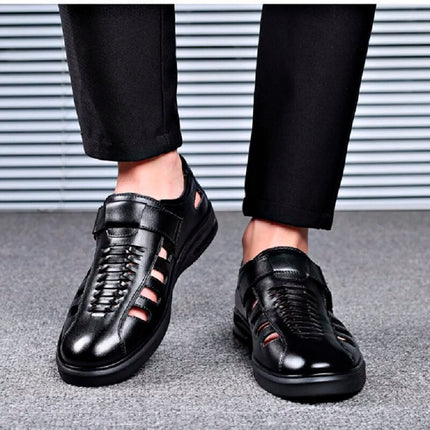 Men's Genuine Leather Sandals Black Leather Sandals