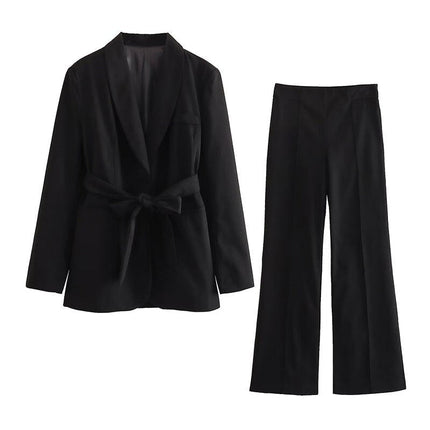 Women's Elegant Two-Piece Suit Black Blazer