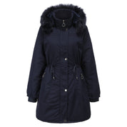 Hooded Fleece Coat Dark blue