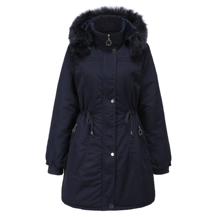 Hooded Fleece Coat Dark blue