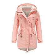 Insulated Fleece-Lined Winter Parka Jacket Pink Winter Parka jacket