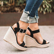 Summer Bliss Fiora Elegant Wedge Sandals with Strap Orthopedic Sandals