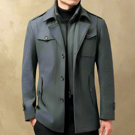 Massimo Adriano Trench Coat Dark Grey GL Coat