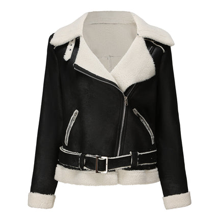 Faux Suede Winter Jacket Black Jackets